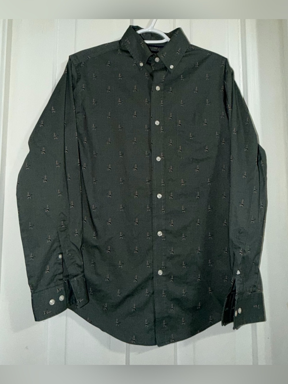 Men's size small shirt duck print Green Button-Down Shirt hunting season